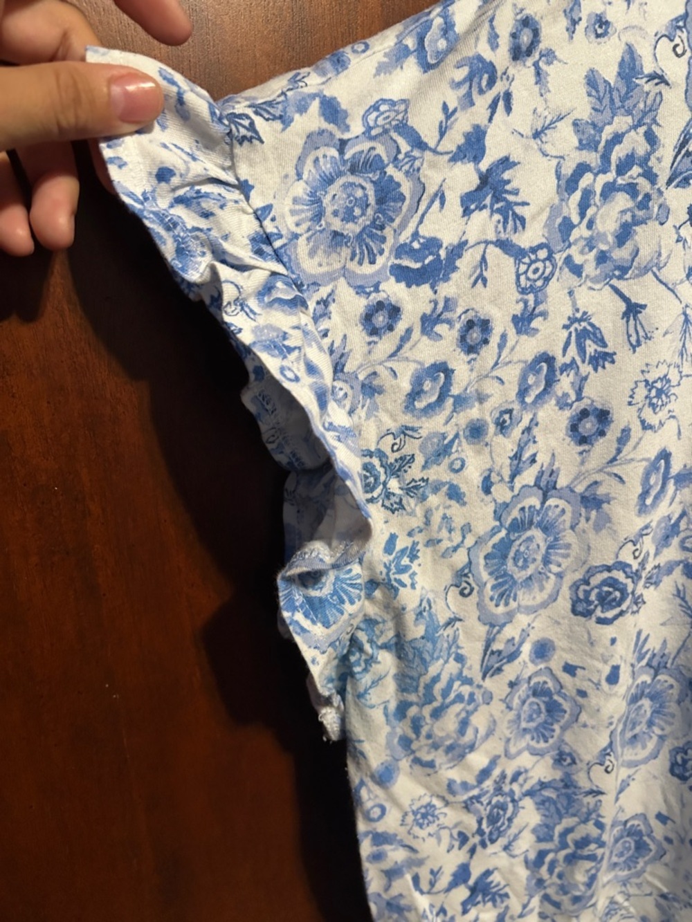 crown & ivy White and Blue Floral Short-Sleeve Tee - Picture 3 of 4